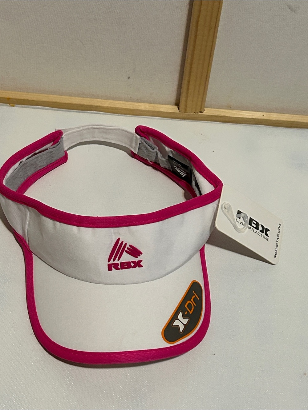 RBX White Visor with Hot Pink Trim